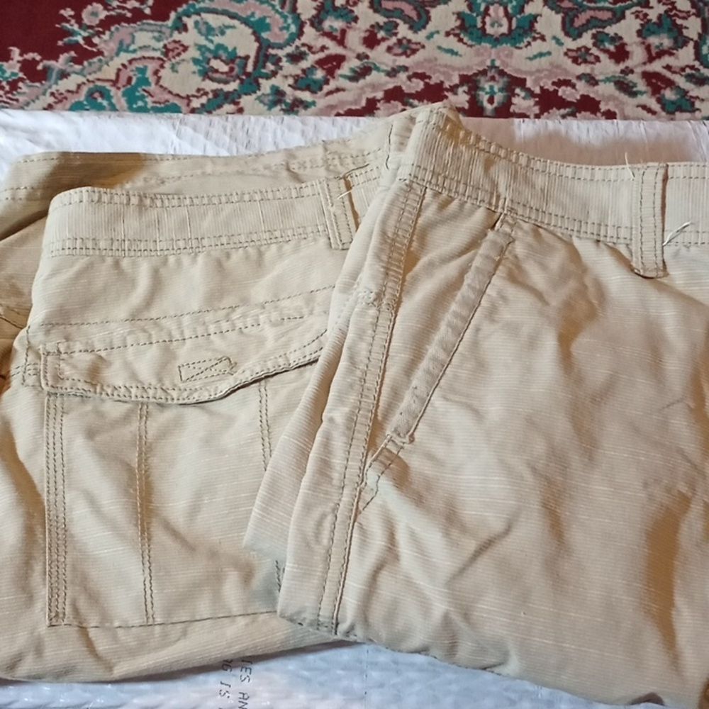 Faded Glory Men’s Size 38 Khaki Cargo Shorts Lot of 2 Pairs (Sho025)